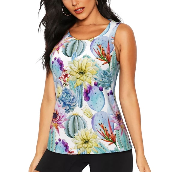 Sigee Cactus1 for Women's Workout Tank Top,Running Tank Tops,Sleeveless Gym ClothesSmall