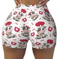 thumbnail image 1 of Sigee Caring Cow Print Women's High Waist Workout Shorts - Squat Proof, Tummy Control, Yoga and Gym Activewear-XX-Large, 1 of 9