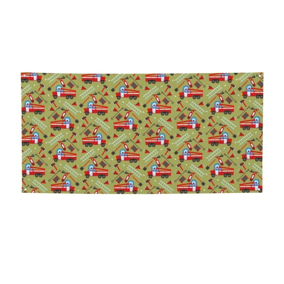 Sigee Cartoon Fire Truck for Large Happy Holiday Banner for Outdoor Indoor Home Wall Photo Background-