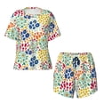 thumbnail image 1 of Sigee Cartoon Flowers for Sleepwear Casual Pjs with Pockets Women's Pajamas Sets Shorts 2 Piece Short Sleeve Lounge Sets Small, 1 of 9