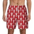 thumbnail image 1 of Sigee Cartoon Lobster Print Mens Swim Trunks with Compression Liner Quick Dry Swim Stretch Beach Shorts with Pockets,S-3XL, 1 of 7