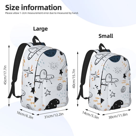 Sigee Cartoon Planets for Canvas Large Capacity Laptop Backpack for Men and Women, Travel Backpack