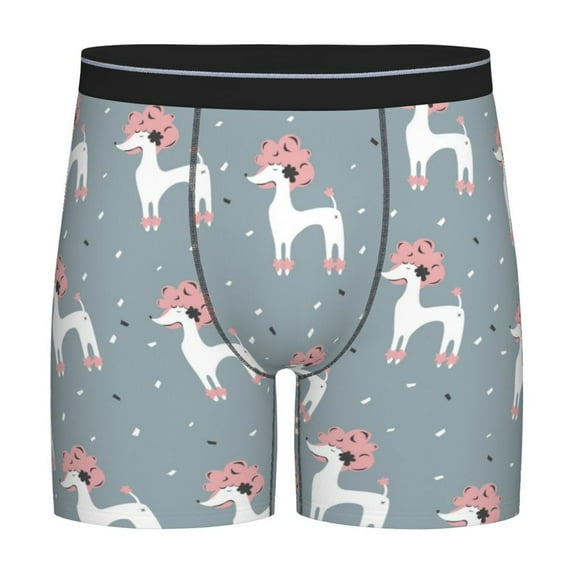 Sigee Cartoon Poodle Dog for Men's Boxer Briefs,Moisture Wicking and Breathable Small
