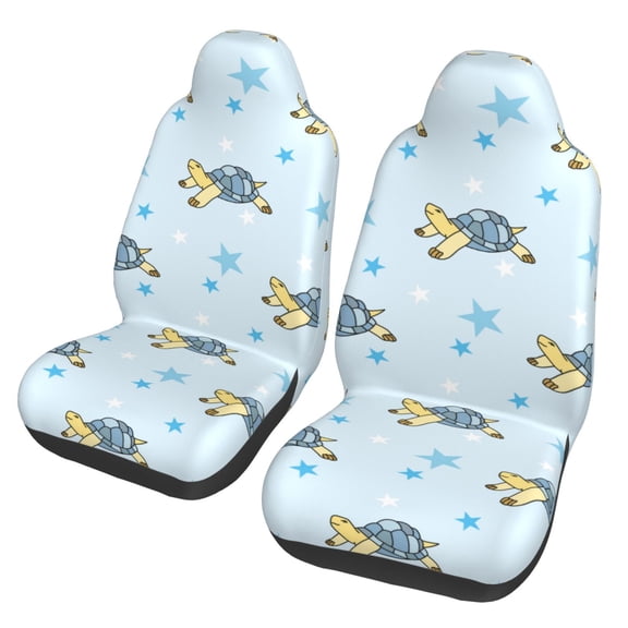 Sigee Cartoon Turtle for Universal Car Seat Covers, Premium Car Seat Protector Set for Cars, SUVs, Trucks