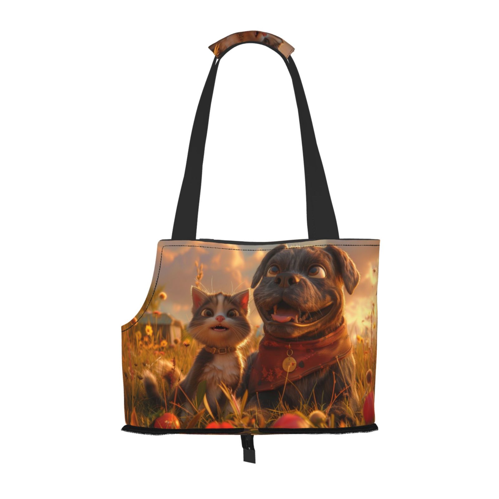 Sigee Cat Dog Friendship for Pet Carrier Bag for Puppy with Pockets for
