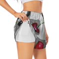 thumbnail image 1 of Sigee Cherries laid for Women's Athletic Shorts High Waisted Running Shorts Pocket Sporty Short Gym Elastic Workout ShortsX-Large, 1 of 9