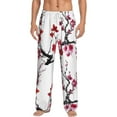 thumbnail image 1 of Sigee Cherry Blossoms Print Men's Pajama Pants - Soft Lounge Sleep Bottoms with Elastic Waistband and Pockets-Small, 1 of 9
