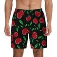 thumbnail image 1 of Sigee Cherry Print Mens Swim Trunks with Compression Liner Quick Dry Swim Stretch Beach Shorts with Pockets,S-3XL, 1 of 7