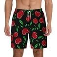 thumbnail image 1 of Sigee Cherry Print Mens Swim Trunks with Compression Liner Quick Dry Swim Stretch Beach Shorts with Pockets,S-3XL, 1 of 7