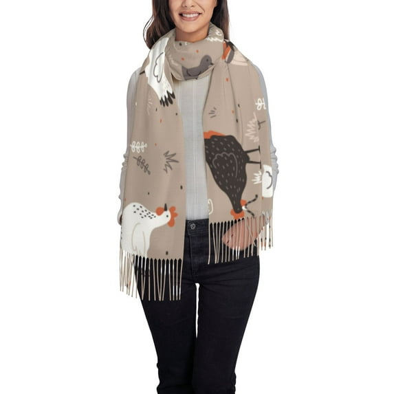 Sigee Chicken for Scarf for Women Winter Warm Scarfs with Fringe