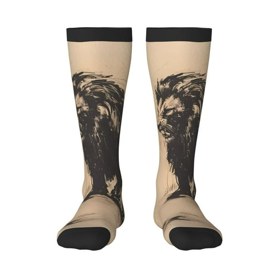 Sigee Child And Lion Sketch for Socks for Men Women Socks Stocking Compression Socks