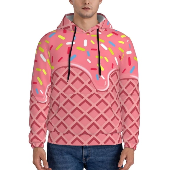 Sigee Chocolate with Flowing Cream for Men's Pullover Hoodie Sweatshirts Adult Casual Long Sleeve Sweatshirts ,Sizes S-4XL-Small