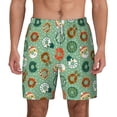thumbnail image 1 of Sigee Christmas Donuts Print Mens Swim Trunks with Compression Liner Quick Dry Swim Stretch Beach Shorts with Pockets,S-3XL, 1 of 7