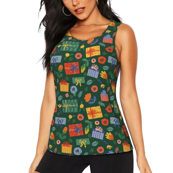 Sigee Christmas Gift for Women's Workout Tank Top,Running Tank Tops,Sleeveless Gym ClothesSmall