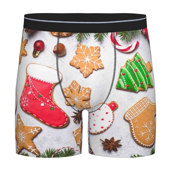 Sigee Christmas Gingerbread Cookies for Men's Boxer Briefs,Moisture Wicking and Breathable XX-Large