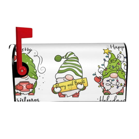 Sigee Christmas Gnomes for Mailbox Cover Magnetic Waterproof Post Box for Garden Yard Home Outdoor Decor-21x18 in