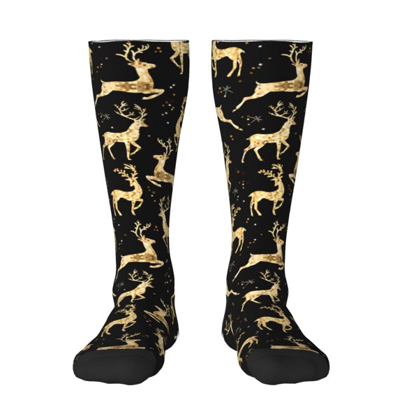 Sigee Christmas Gold Deers for Socks for Men Women Gifts for Him Boyfriend Teenage Boys Stocking Stuffers