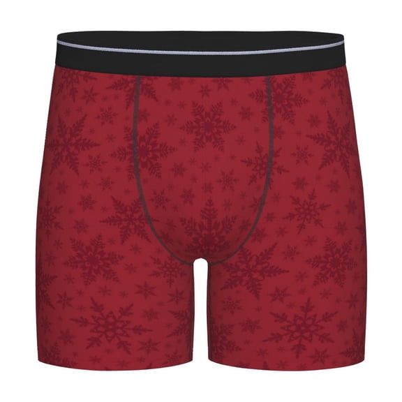 Sigee Christmas Red Snowflakes for Men's Boxer Briefs,Moisture Wicking and Breathable Medium