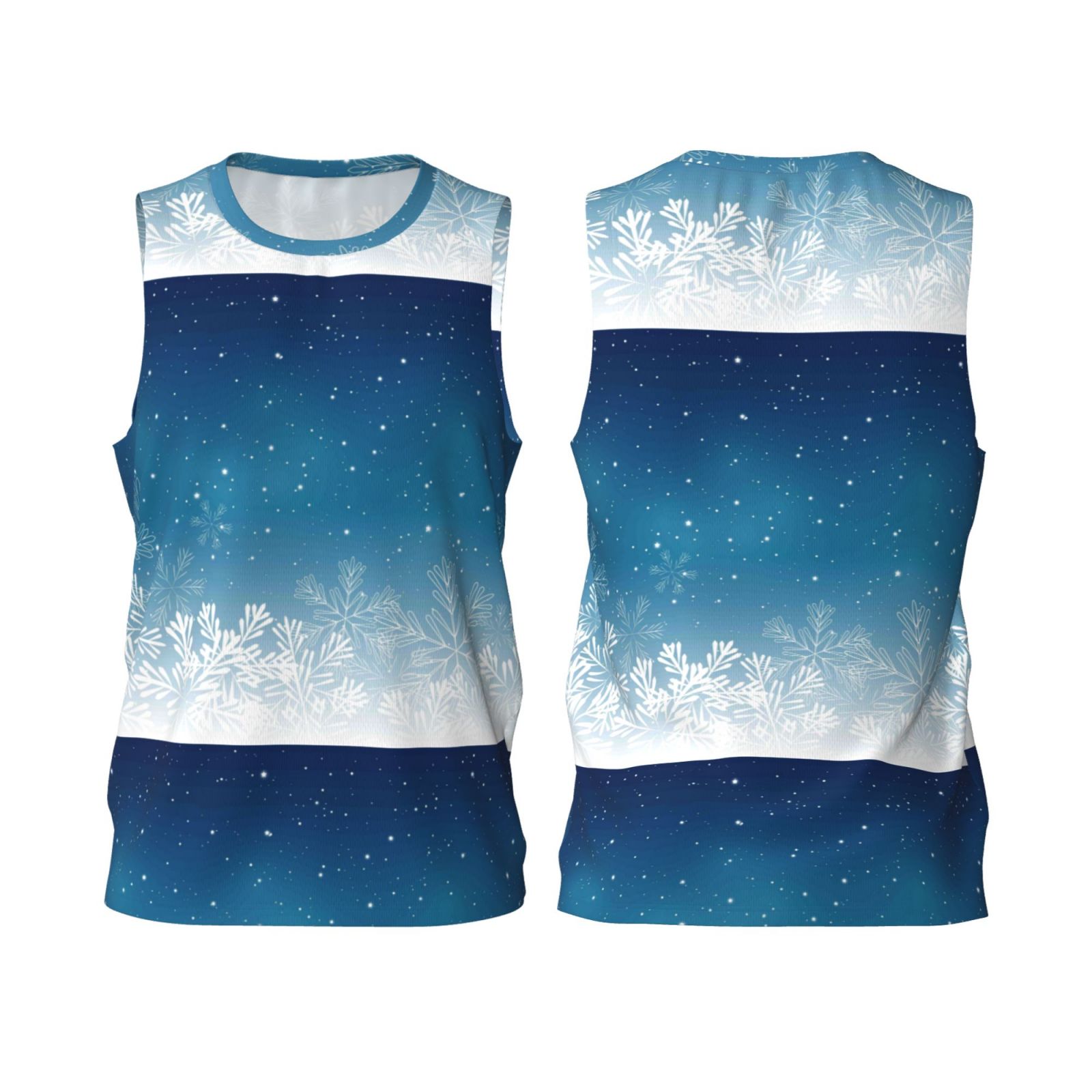 Sigee Christmas Snowflakes Print Men's Basketball Jersey Breathable