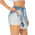 thumbnail image 1 of Sigee Christmas Snowman In The Snow for Women's Athletic Shorts High Waisted Running Shorts Pocket Sporty Short Gym Elastic Workout ShortsXX-Large, 1 of 9