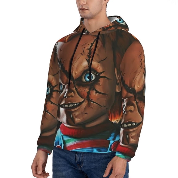 Sigee Chucky Aw for Men's Pullover Hoodie Sweatshirts Adult Casual Long Sleeve Sweatshirts ,Sizes S-4XL,3X-Large