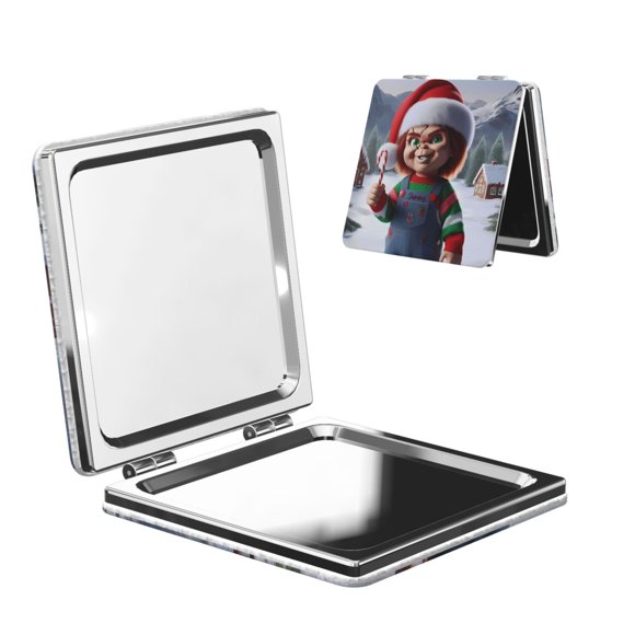 Sigee Chucky Bj Print Portable Pocket Makeup Mirror Handbag Pocket Wallet for Daily, Work, Business-Square