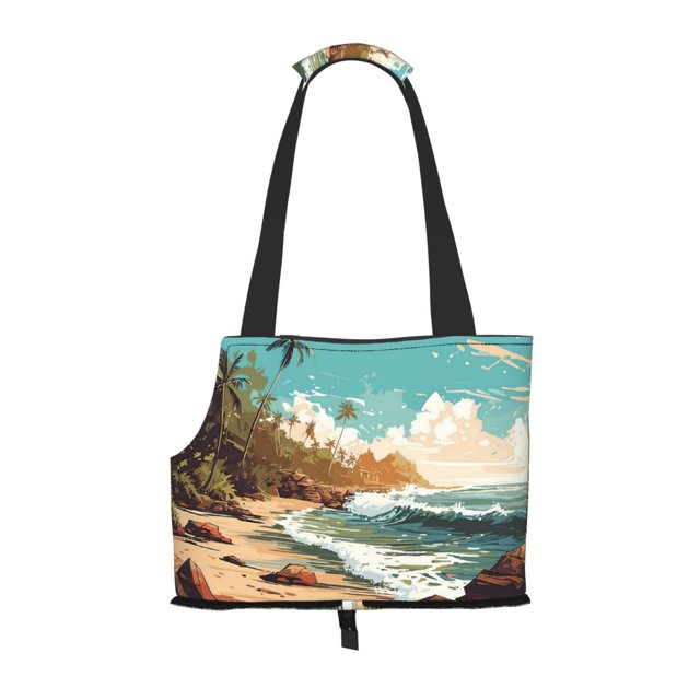 Sigee Coastal Palm Beach for Pet Carrier Bag for Puppy with Pockets for