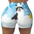 thumbnail image 1 of Sigee Collie in Bathtub Print Women's High Waist Workout Shorts - Squat Proof, Tummy Control, Yoga and Gym Activewear-Medium, 1 of 9