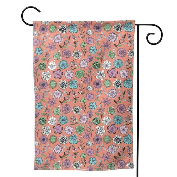 Sigee Color Flowers for Live Happy Decorative Small Garden Flag,Double Sided Yard Flags Holiday Garden Flags for All Seasons