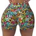 thumbnail image 1 of Sigee Color Summer Print Women's High Waist Workout Shorts - Squat Proof, Tummy Control, Yoga and Gym Activewear-Medium, 1 of 9