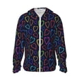thumbnail image 1 of Sigee Colored Hearts Print UPF50+ Men's Sun Protection Hoodie Shirt SPF UV Shirt Long Sleeve Fishing Outdoor Lightweight, S-3XL, 1 of 9