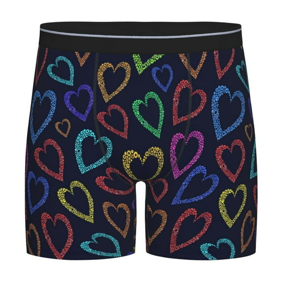 Sigee Colored Hearts for Men's Boxer Briefs,Moisture Wicking and Breathable X-Large