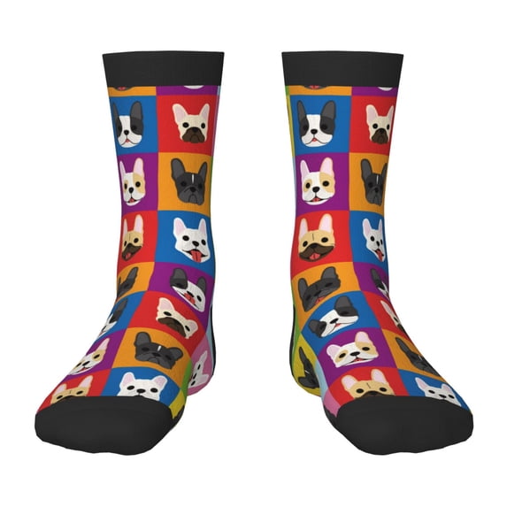 Sigee Colorful Bulldog for Premium Children's Socks Unisex School Kids Boys Girls,Soft and Comfy Kids' Socks