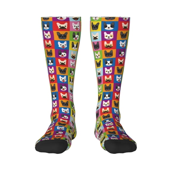 Sigee Colorful Bulldog for Socks for Men Women Gifts for Him Boyfriend Teenage Boys Stocking Stuffers