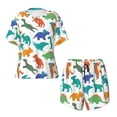 thumbnail image 1 of Sigee Colorful Dinosaur for Sleepwear Casual Pjs with Pockets Women's Pajamas Sets Shorts 2 Piece Short Sleeve Lounge Sets 3X-Large, 1 of 1