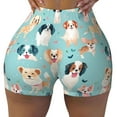 thumbnail image 1 of Sigee Colorful Dog Print Women's High Waist Workout Shorts - Squat Proof, Tummy Control, Yoga and Gym Activewear-Small, 1 of 9