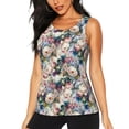 thumbnail image 1 of Sigee Colorful Flowers for Women's Workout Tank Top,Running Tank Tops,Sleeveless Gym ClothesX-Large, 1 of 8
