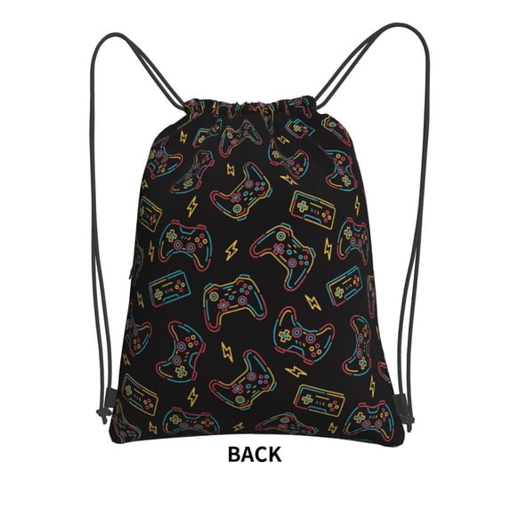 Sigee Colorful Game Controller for Drawstring Zipper Backpack ,Waterproof, Durable, Lightweight Gym Bag for Sports