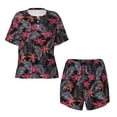 thumbnail image 1 of Sigee Colorful Hawaii Palms for Sleepwear Casual Pjs with Pockets Women's Pajamas Sets Shorts 2 Piece Short Sleeve Lounge Sets X-Large, 1 of 9