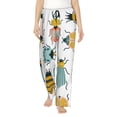 thumbnail image 1 of Sigee Colorful Insects Print Women's Soft Pajama Pants - Breathable and Comfortable Lounge Sleep Bottoms with Elastic Waistband and Pockets-, 1 of 9