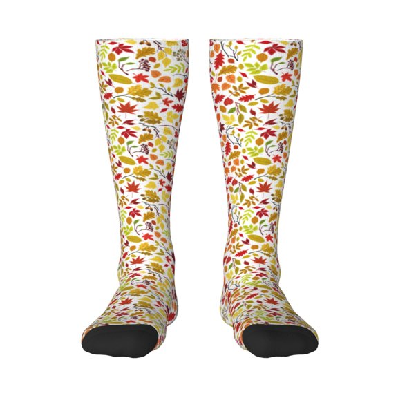 Sigee Colorful Leaves for Socks for Men Women Gifts for Him Boyfriend Teenage Boys Stocking Stuffers