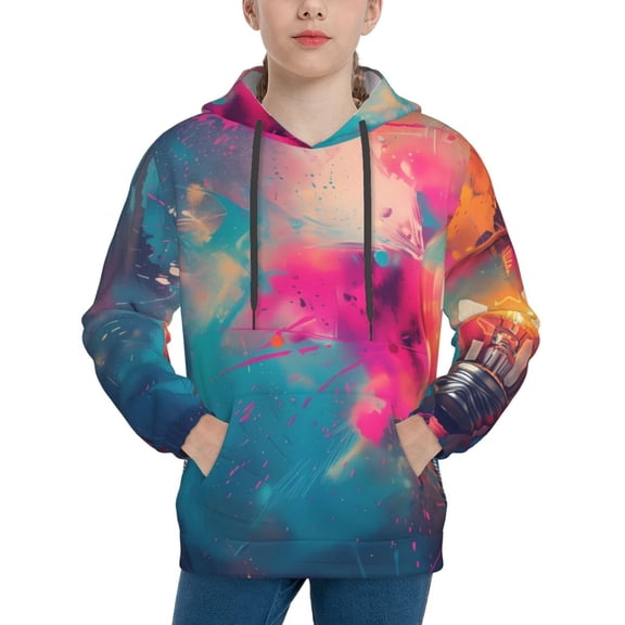 Sigee Colorful Lightbulb Abstract for Boys and Girls Youth Hoodie Kids Clothes Boys' Fashion Sweatshirts-Small