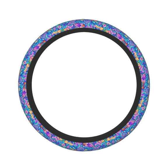 Sigee Colorful Mushrooms for Steering wheel cover Elastic Steering Wheel Cover Universal Fit Steering Wheel Cover