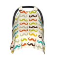 thumbnail image 1 of Sigee Colorful Mustache Print Multi-use Stretchy Baby Car Seat Cover - Nursing Breastfeeding Canopy, Infant Stroller and High Chair Cover, 1 of 9