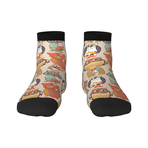 Sigee Colorful Owls for Crew Soft Moisture-wicking Socks ,Cushion Moisture Wicking Boot Socks for Men and Women