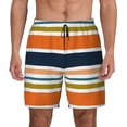 thumbnail image 1 of Sigee Colorful Pastel Stripes Print Mens Swim Trunks with Compression Liner Quick Dry Swim Stretch Beach Shorts with Pockets,S-3XL, 1 of 7