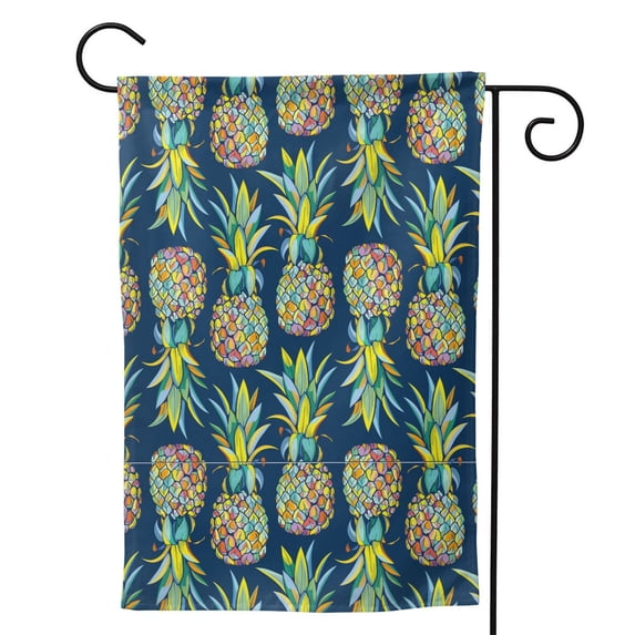 Sigee Colorful Pineapples for Live Happy Decorative Small Garden Flag,Double Sided Yard Flags Holiday Garden Flags for All Seasons