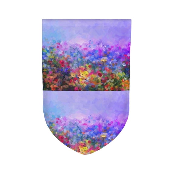 Sigee Colorful Purple Cosmos Flower Printed Flag12.5 * 18in Outdoor Yard Flags For Garden Decor