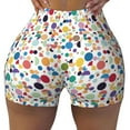 thumbnail image 1 of Sigee Colorful Spots Print Women's High Waist Workout Shorts - Squat Proof, Tummy Control, Yoga and Gym Activewear-XX-Large, 1 of 9