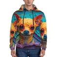 thumbnail image 1 of Sigee Colorful Textured Chihuahua for Men's Pullover Hoodie Sweatshirts Adult Casual Long Sleeve Sweatshirts ,Sizes S-4XL-4X-Large, 1 of 7